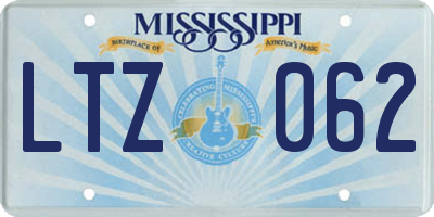 MS license plate LTZ062