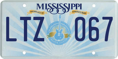 MS license plate LTZ067