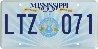 MS license plate LTZ071
