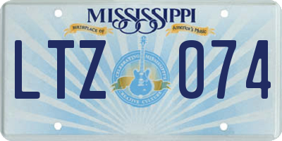 MS license plate LTZ074