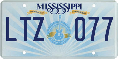 MS license plate LTZ077