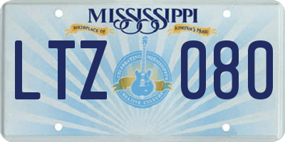 MS license plate LTZ080