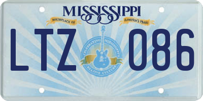 MS license plate LTZ086