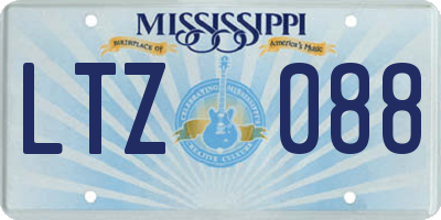MS license plate LTZ088