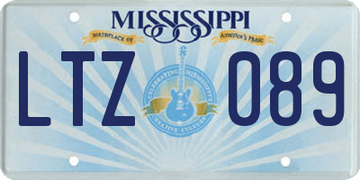 MS license plate LTZ089