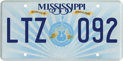 MS license plate LTZ092