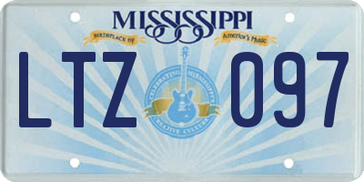 MS license plate LTZ097