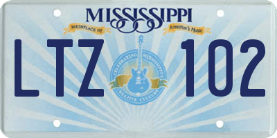 MS license plate LTZ102