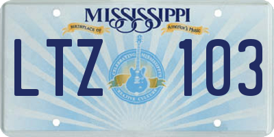 MS license plate LTZ103