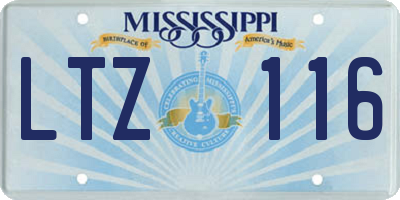 MS license plate LTZ116