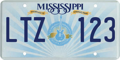 MS license plate LTZ123