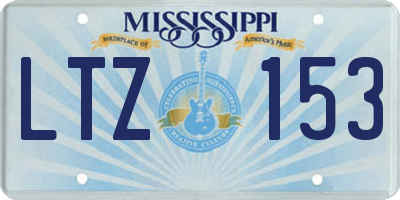 MS license plate LTZ153