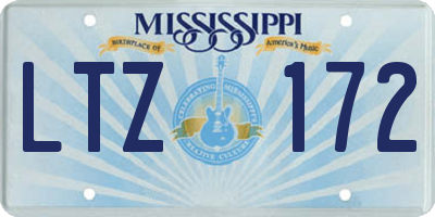 MS license plate LTZ172