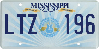 MS license plate LTZ196