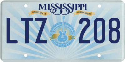 MS license plate LTZ208