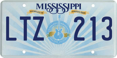 MS license plate LTZ213