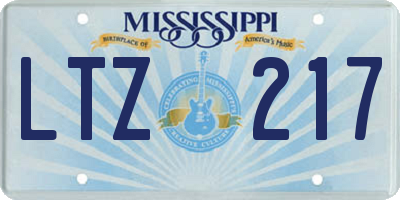MS license plate LTZ217