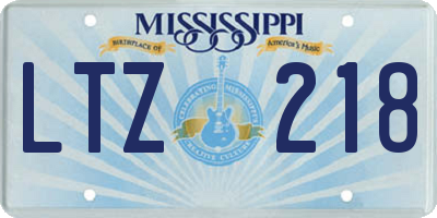 MS license plate LTZ218