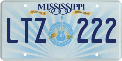 MS license plate LTZ222