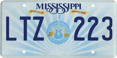 MS license plate LTZ223