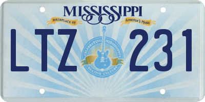 MS license plate LTZ231