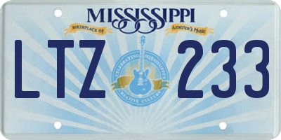 MS license plate LTZ233