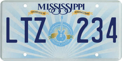 MS license plate LTZ234