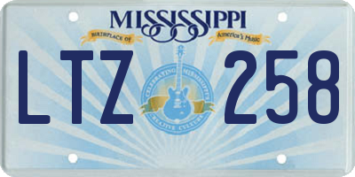 MS license plate LTZ258