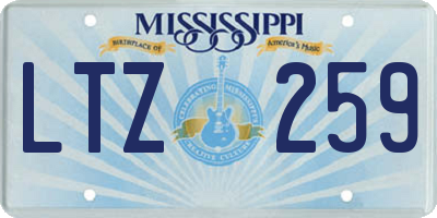 MS license plate LTZ259