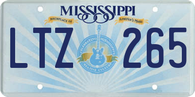 MS license plate LTZ265