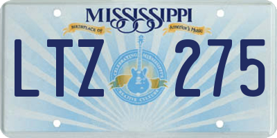 MS license plate LTZ275