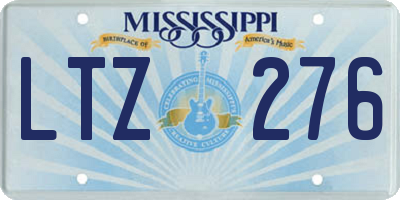 MS license plate LTZ276