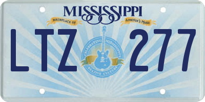 MS license plate LTZ277