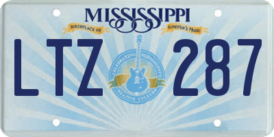 MS license plate LTZ287