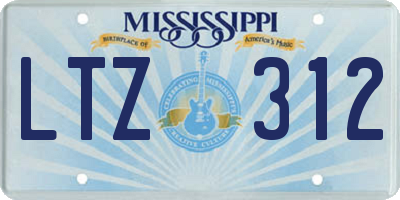 MS license plate LTZ312