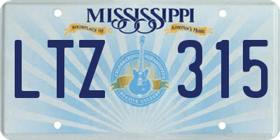 MS license plate LTZ315