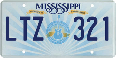 MS license plate LTZ321