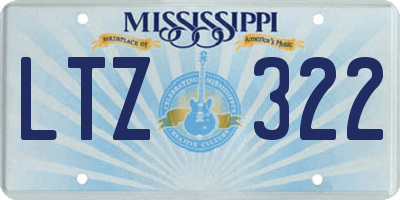MS license plate LTZ322