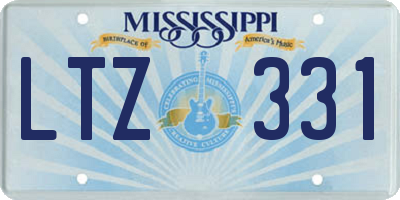 MS license plate LTZ331