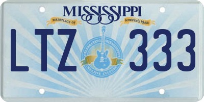 MS license plate LTZ333