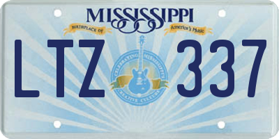 MS license plate LTZ337