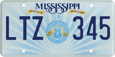 MS license plate LTZ345