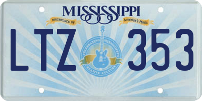 MS license plate LTZ353