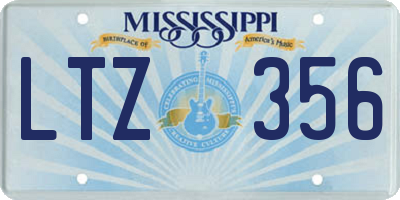 MS license plate LTZ356