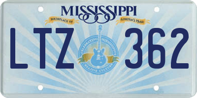 MS license plate LTZ362