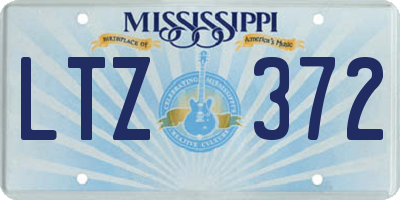 MS license plate LTZ372