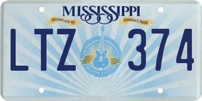 MS license plate LTZ374