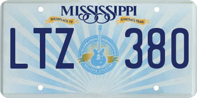 MS license plate LTZ380