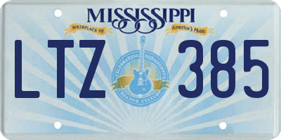 MS license plate LTZ385