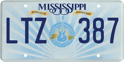 MS license plate LTZ387
